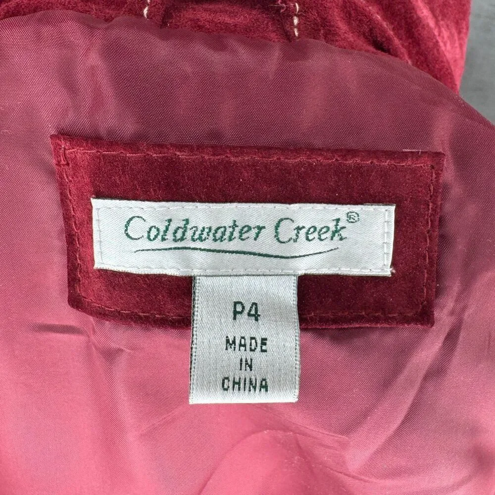 Coldwater Creek Red Suede Lightweight Jacket Women's Size P4